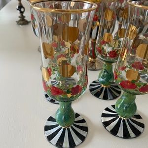 MacKenzie-Childs *RARE* Heirloom Champagne Flutes Set of 4